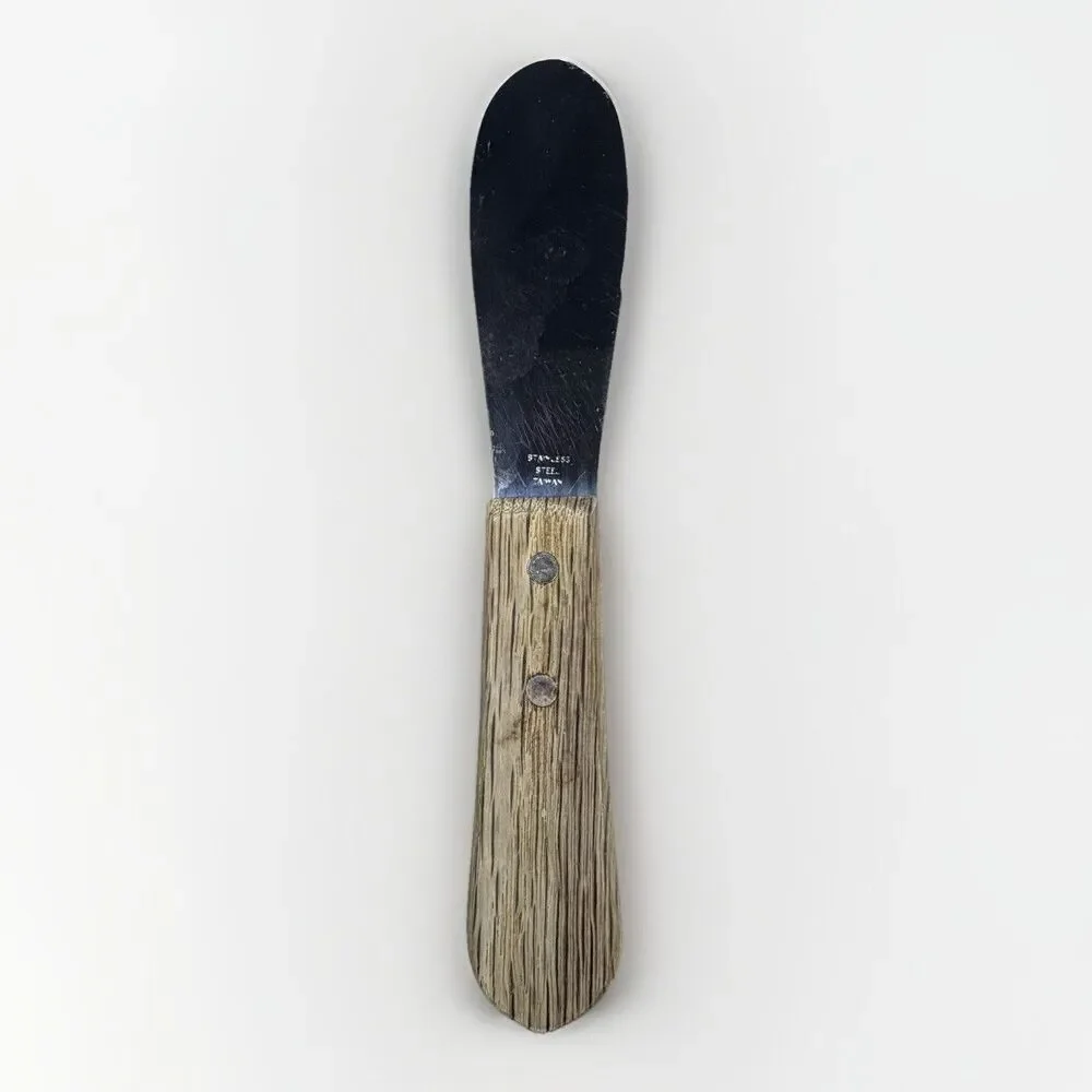 Vintage Spatula Spreader Knife Stainless Steel Wood Handle 7.5